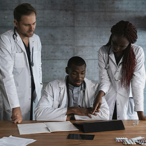 medical professionals discussing together